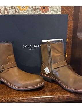 Cole Haan Men’s Bryce Zip Boot 9.5 Partridge Leather NIB